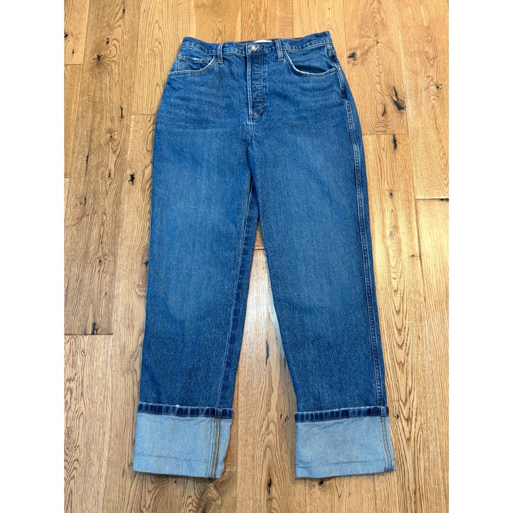 Favorite Daughter The Valentina Essex High Rise Cuffed Straight Leg Jeans 28